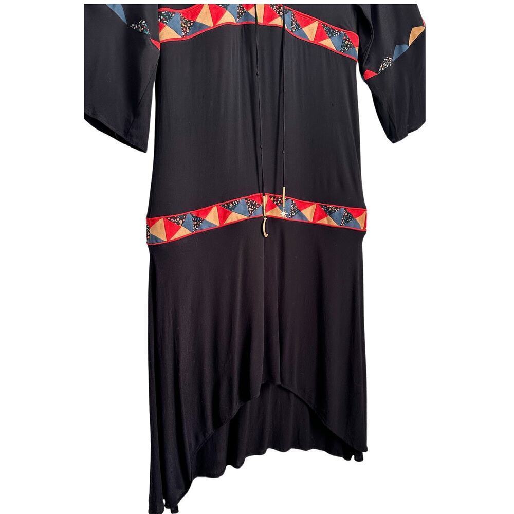 Liberty Garden Black Faux Suede Trim Midi Whimsigoth FantasY2K Dress medium - Picture 7 of 11
